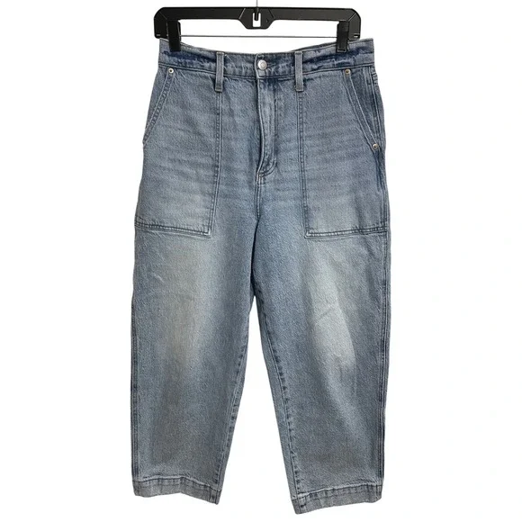 Pistola Turner High Rise Utility Barrel Jean Light Wash Provence Wide Leg 29 - Picture 2 of 5